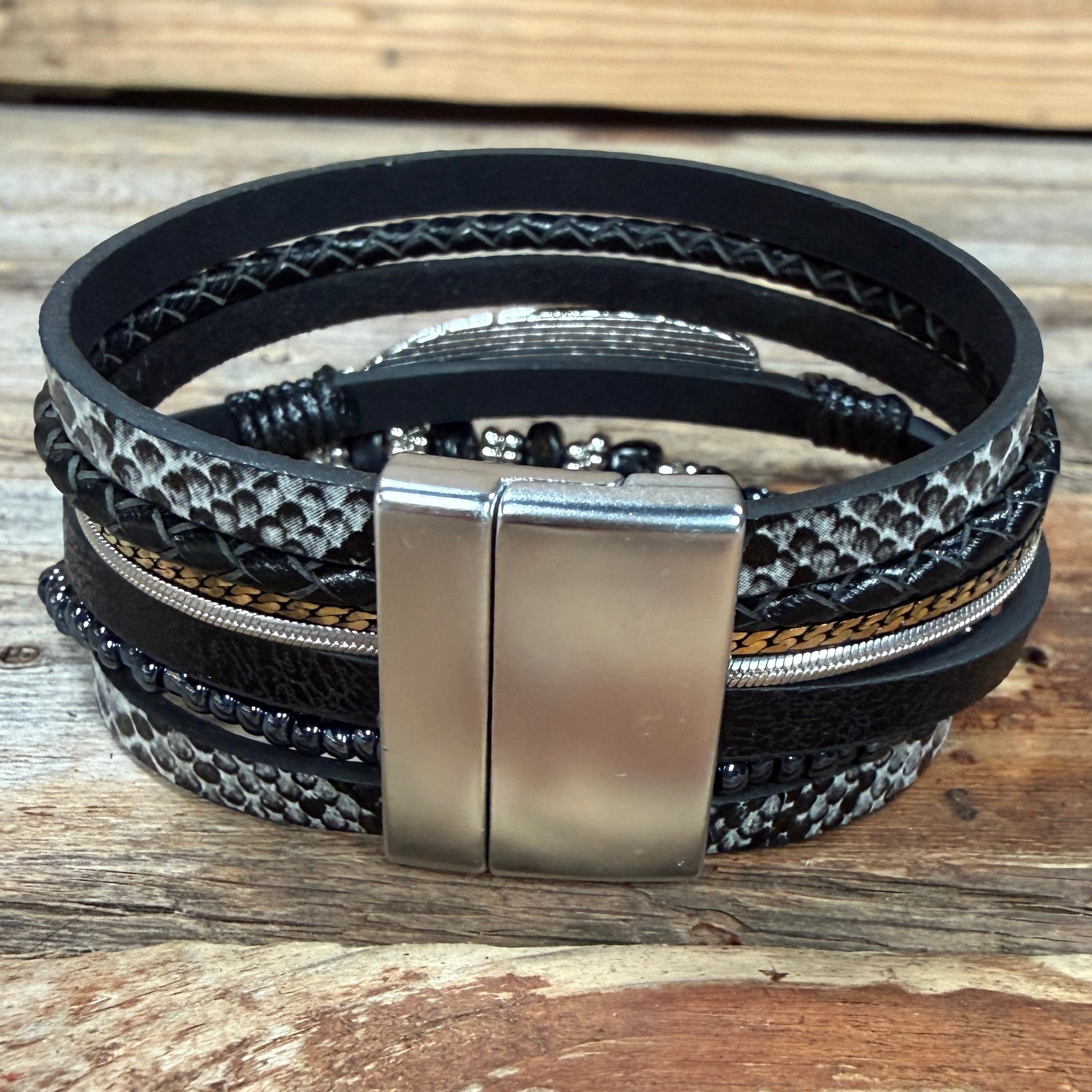 Onyx Boho Multi Strand Wrap Bracelet