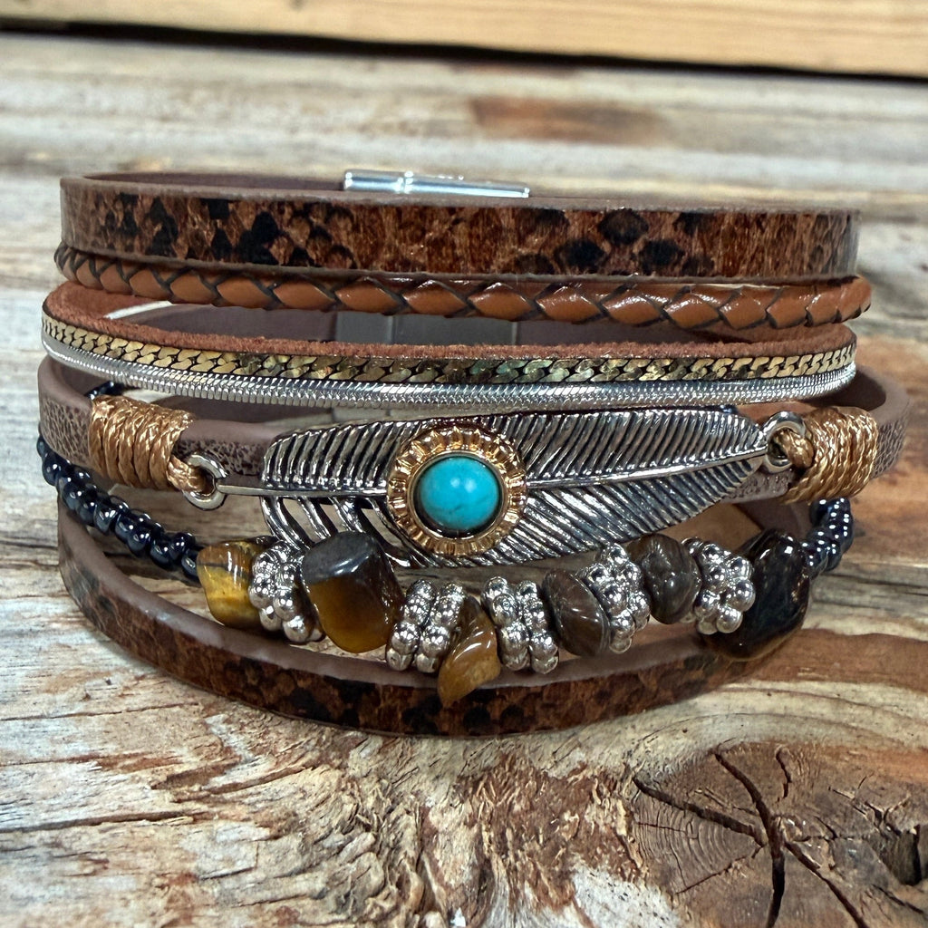 Russet Boho Multi Strand Wrap Bracelet
