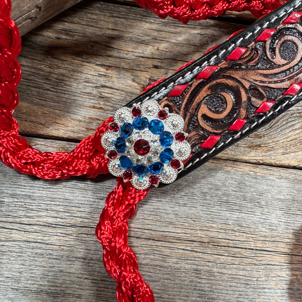 Red Mule Tape Halter - Red White & Blue #MT258 — view 3