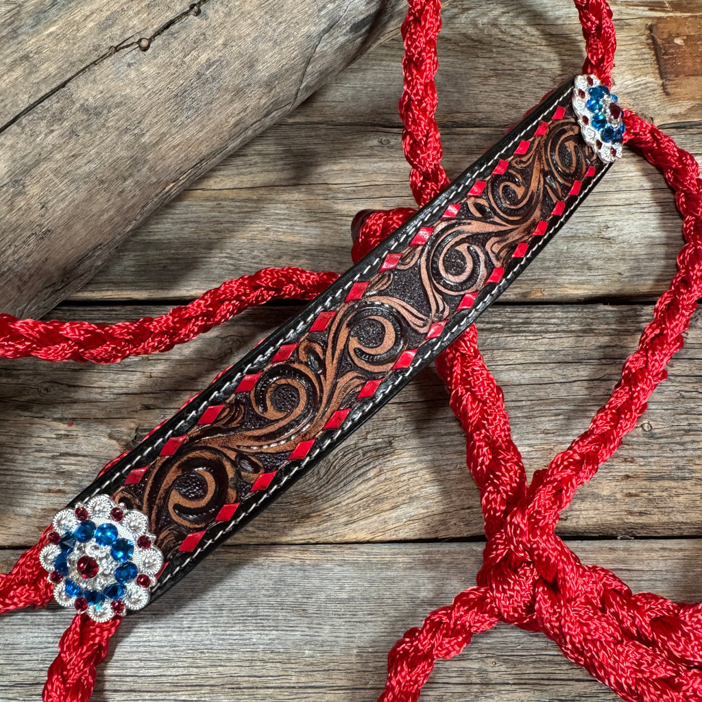 Red Mule Tape Halter - Red White & Blue #MT258 — view 2