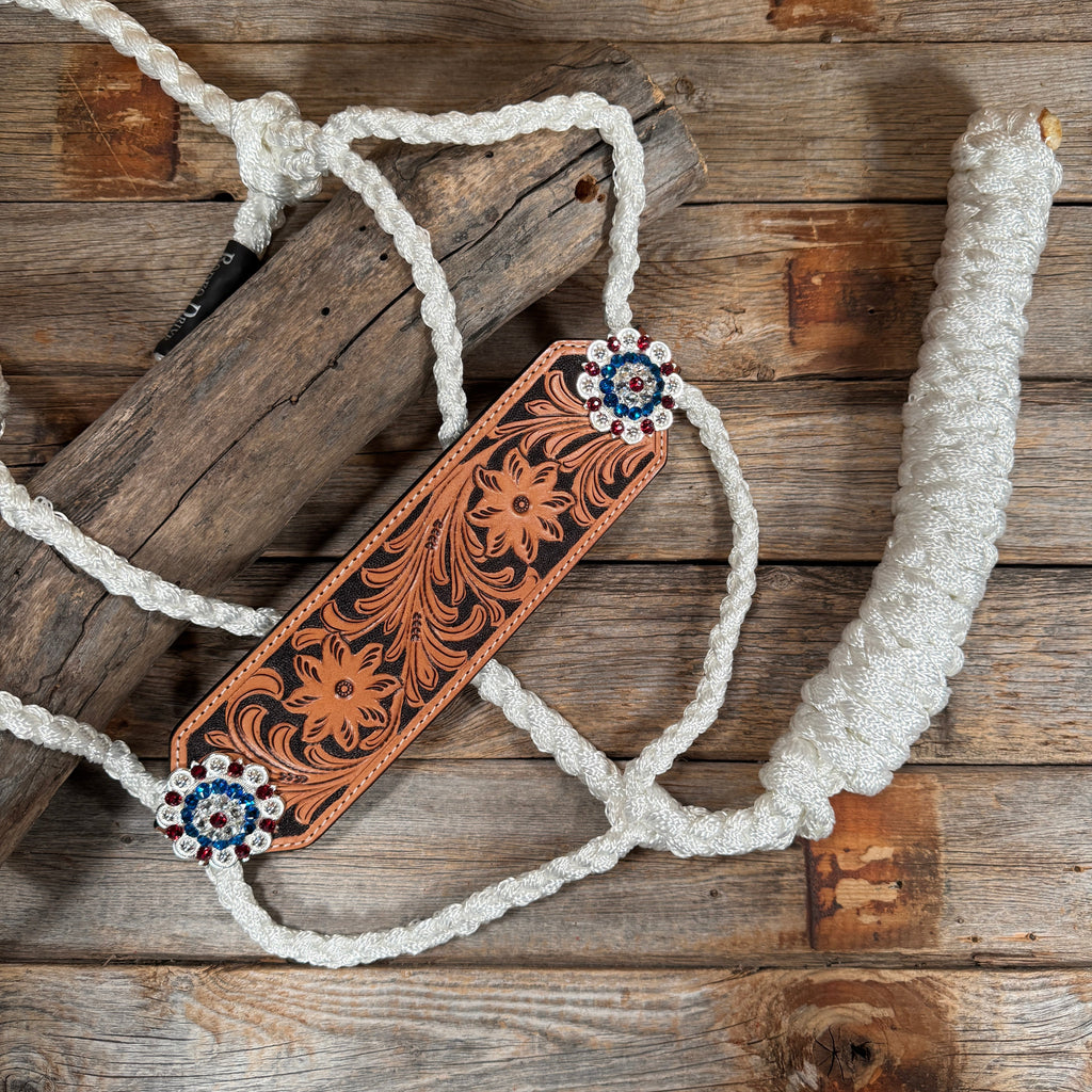 White Mule Tape Halter - Floral USA Style #MT307