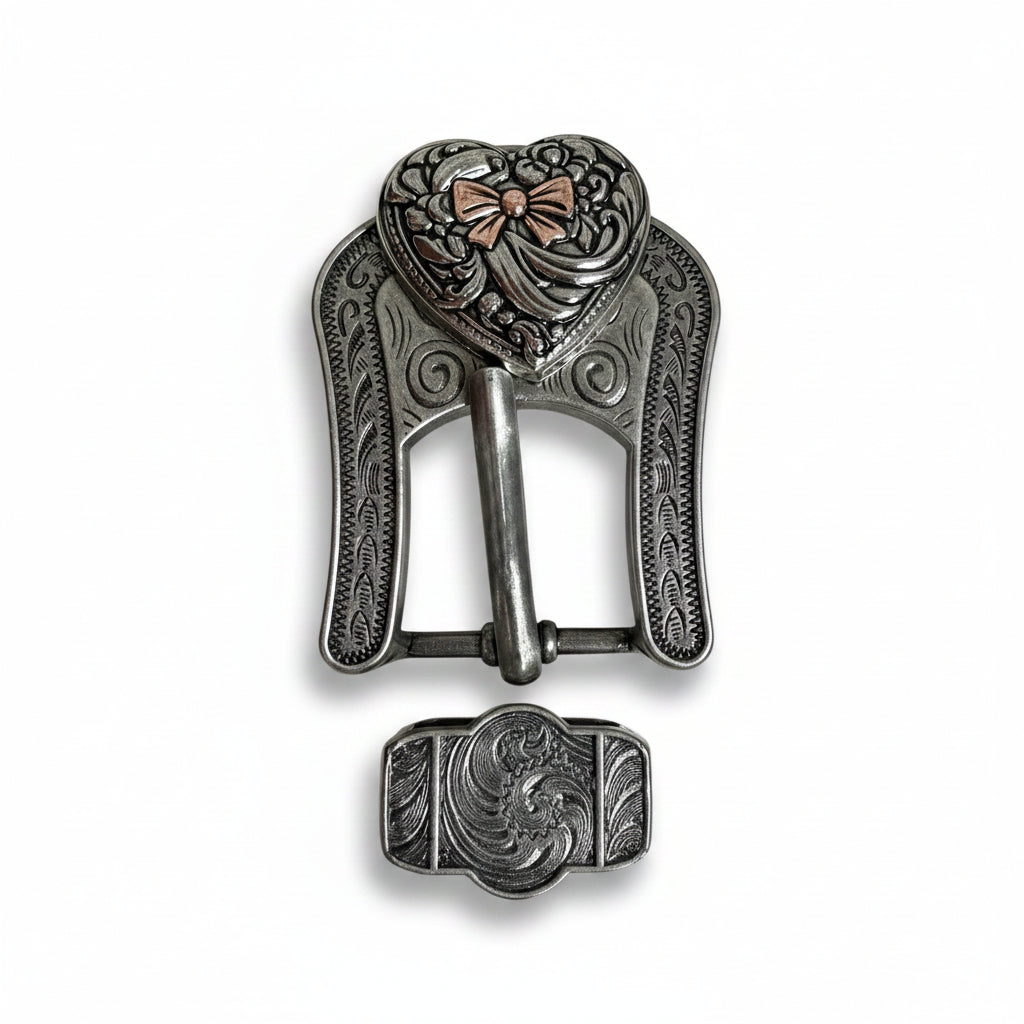 Antique Silver and Copper Heart Concho W263 — view 7