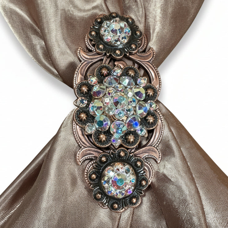 Copper AB Crystal Conchos | Sizes 1"- 3" | Buckles | Saddle Set | Leather Rosettes | Slide — view 15