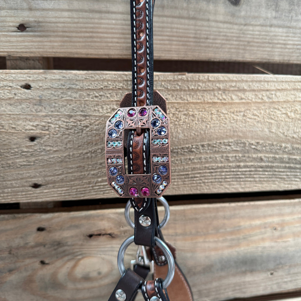 Flower Power Lariat & Leather Combo Halter #LH101 — view 3