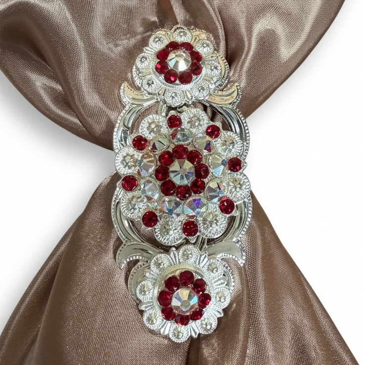 Bright Silver Ruby - AB Crystal Conchos | Sizes 1"- 3" | Buckles | Saddle Set | Leather Rosettes | Slide — view 12