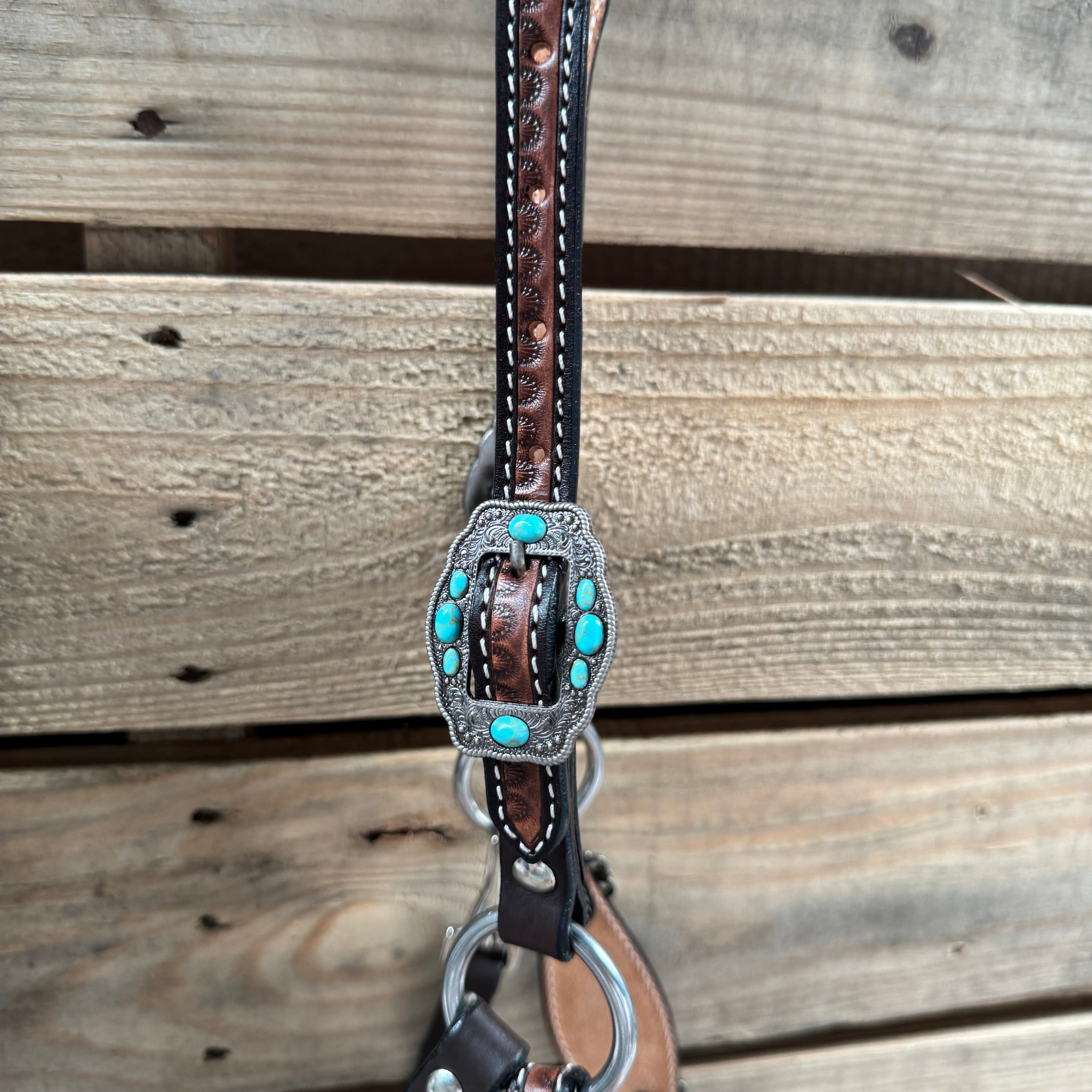 Flower Power Lariat & Leather Combo Halter #LH119 — view 3