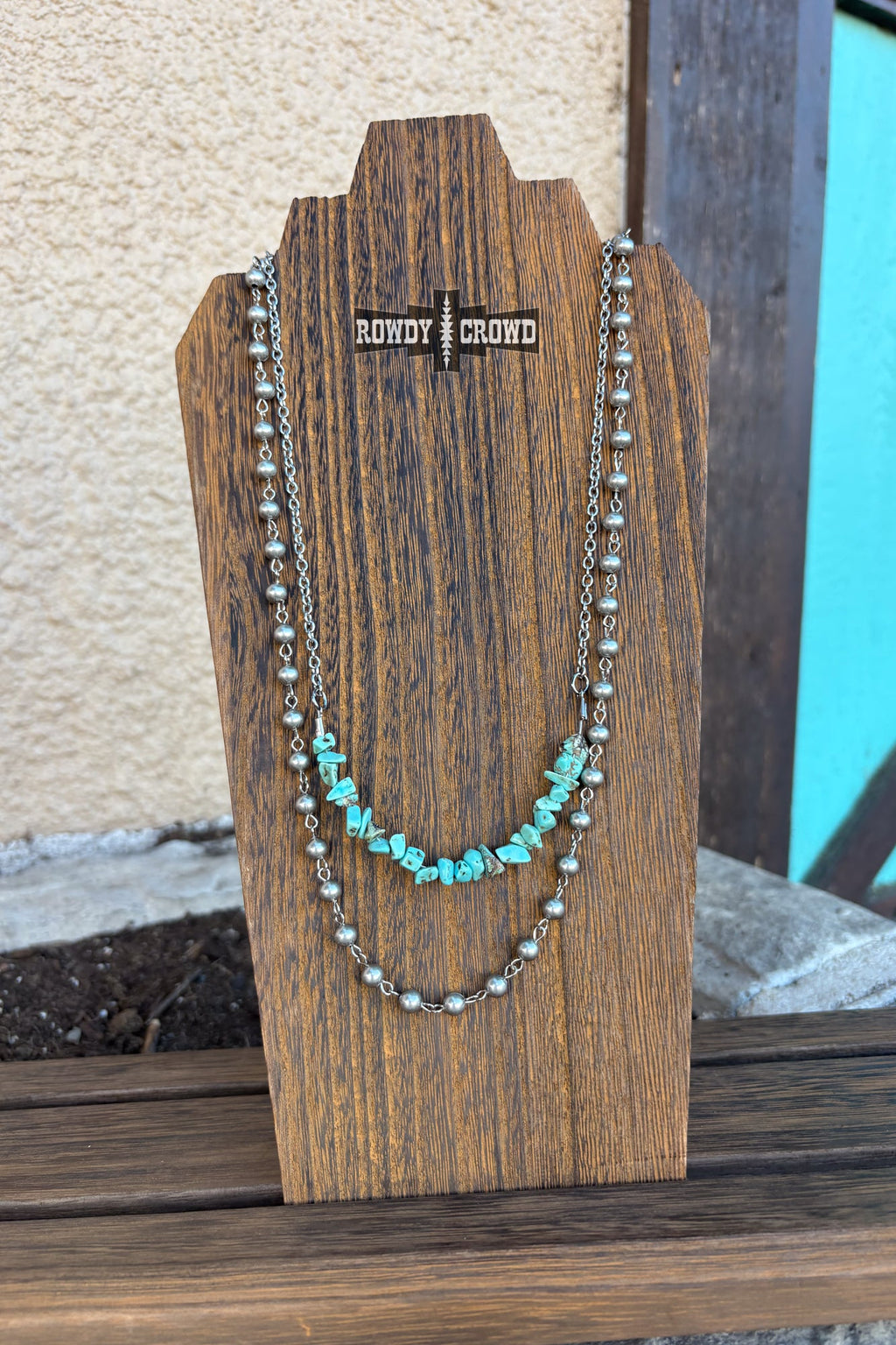 DS Turquoise Pearl Necklace by Rowdy Crowd Clothing
