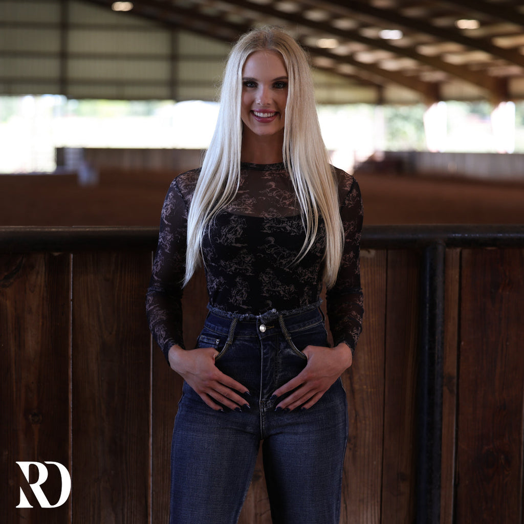 Giddy Up Mesh Layering Top — view 3