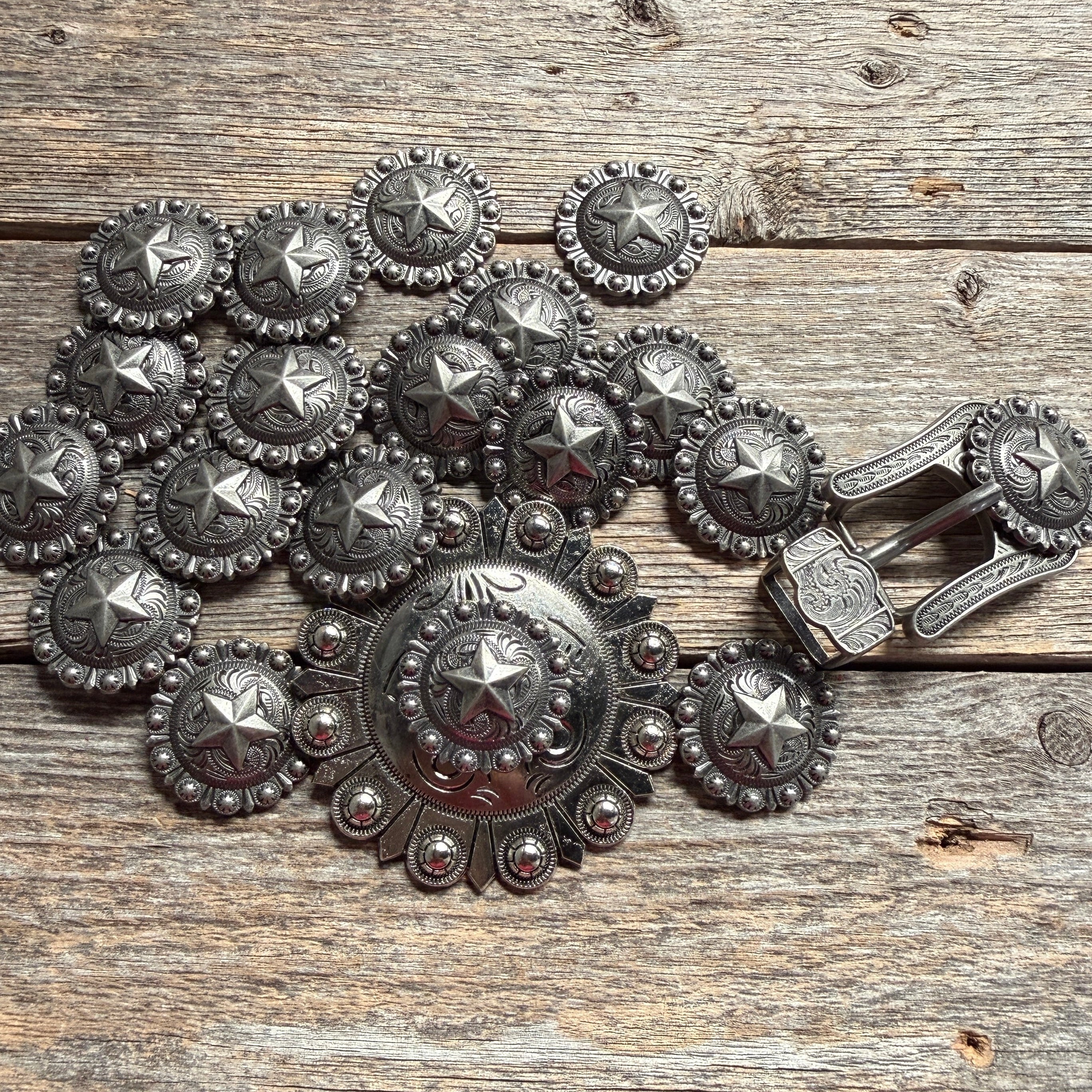 Antique Silver Star Western Concho W174