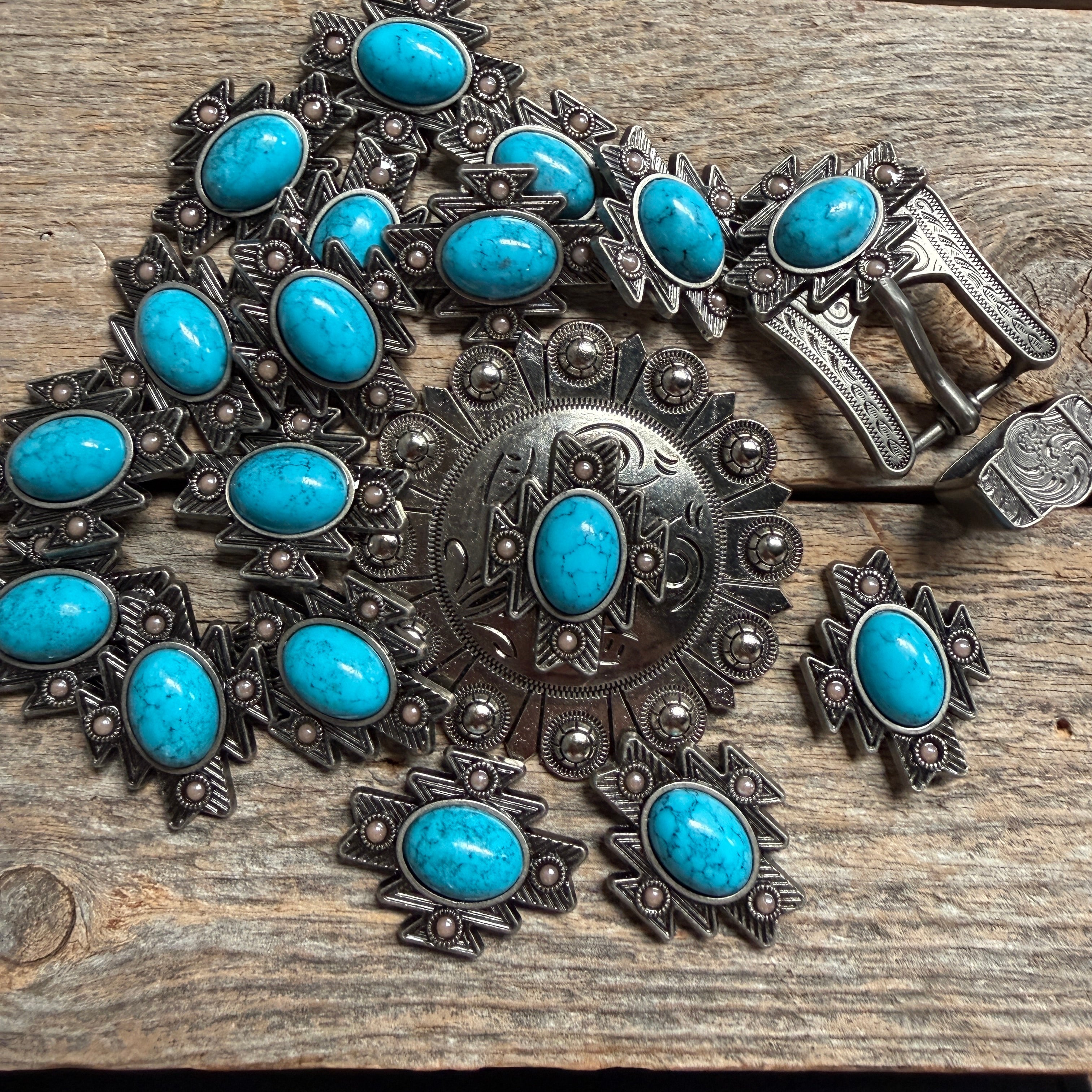 South West Turquoise Western Concho W204