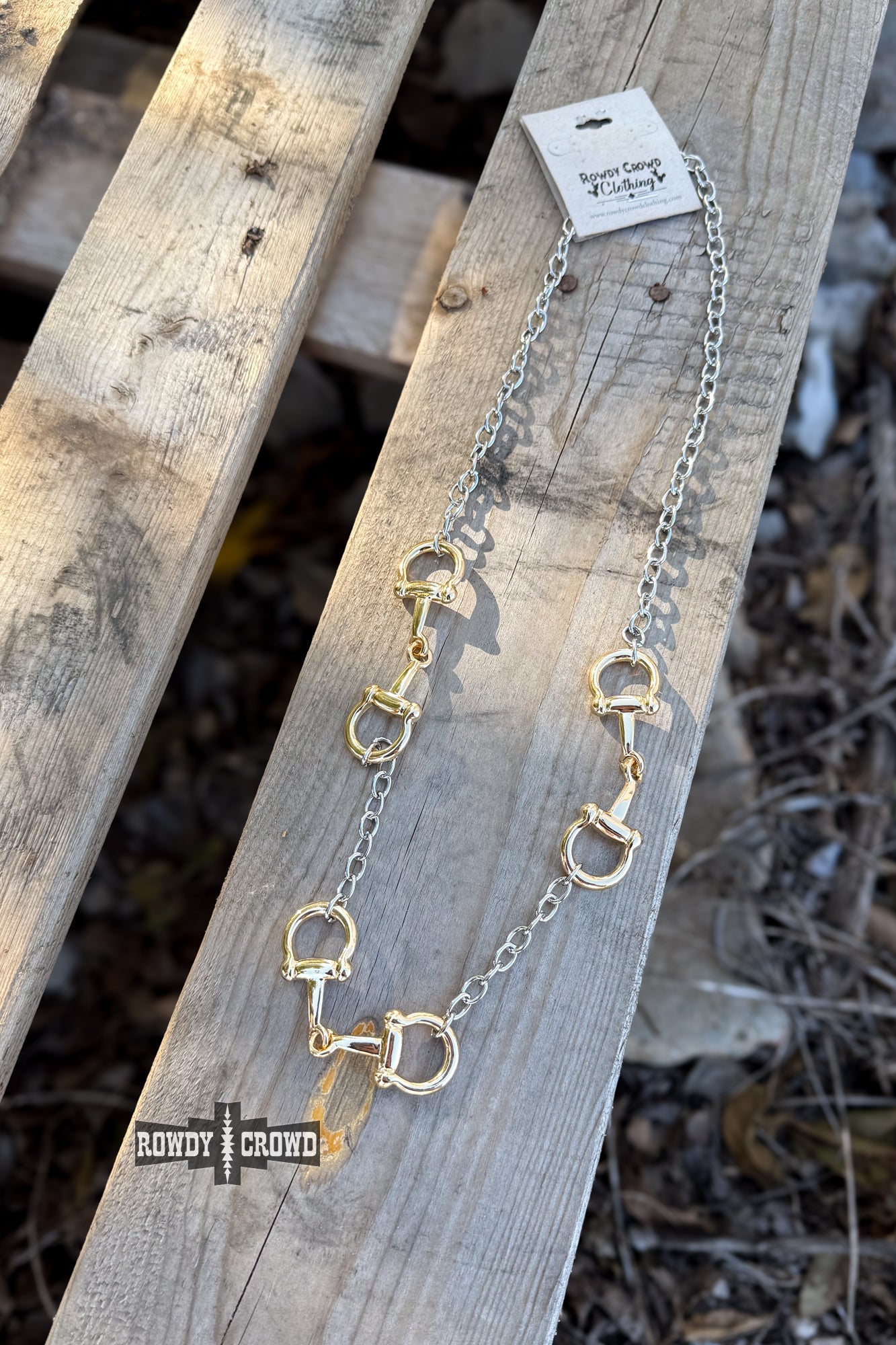 DS Mixed Metal 3 Bit Necklace by Rowdy Crowd Clothing