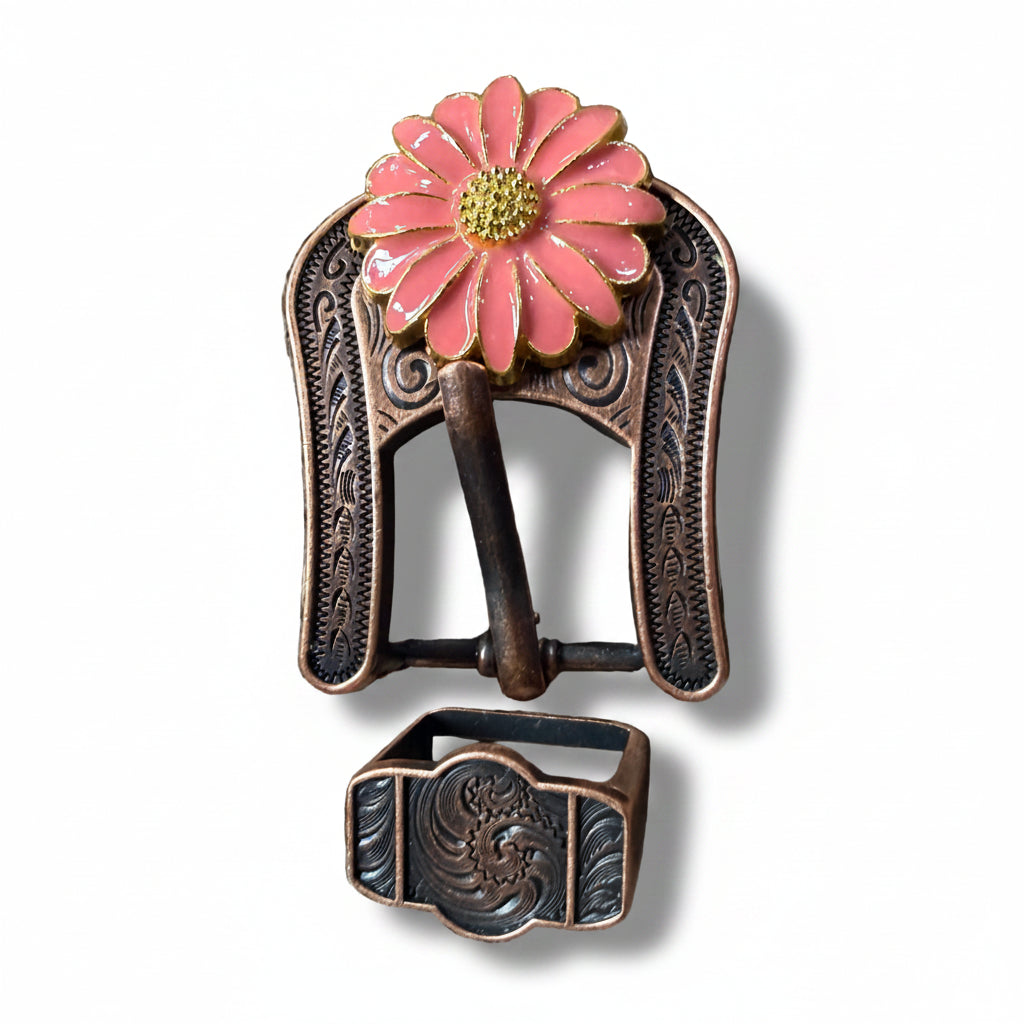 Pink Flower Western Concho W228 — view 5