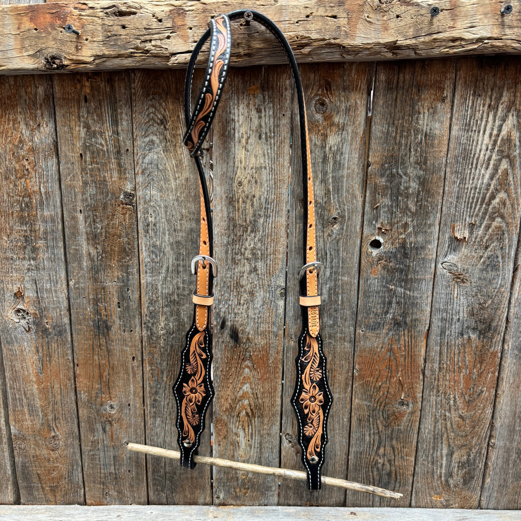 Two Tone Floral Triangle / Gladiator Browband/ One Ear Breastcollar Tack Set — view 6