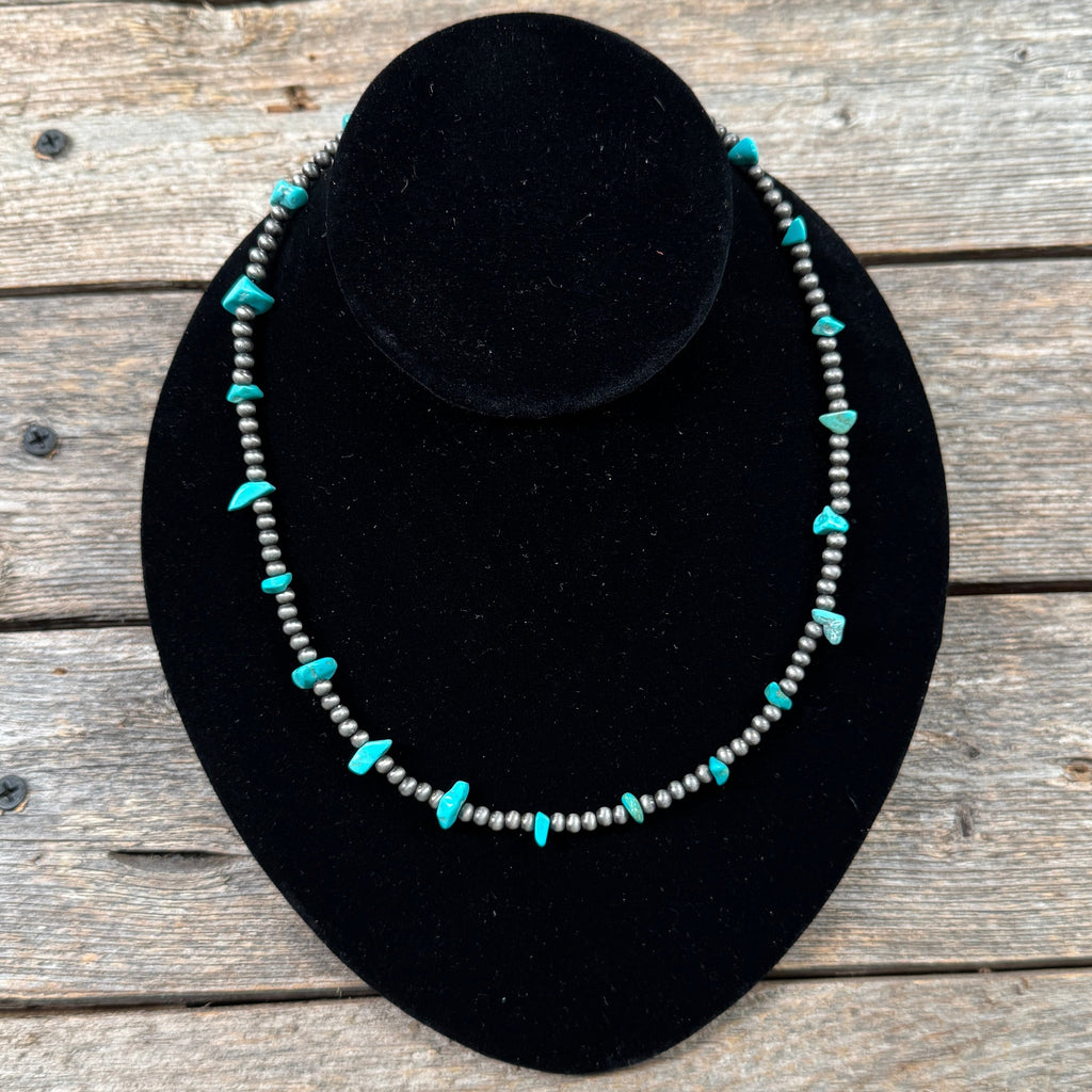 Fashion Navajo Pearl and Turquoise Necklace