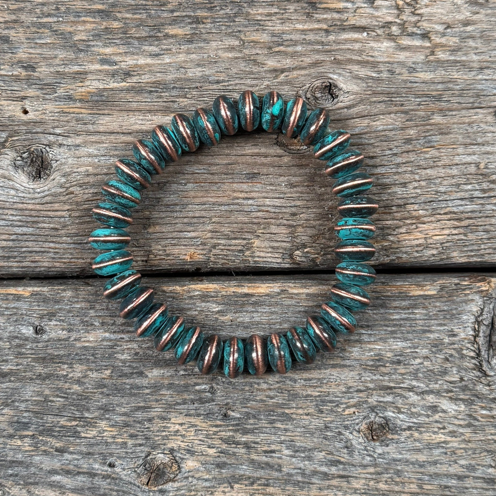 Patina Copper Fashion Navajo Pearl Stretch Bracelet