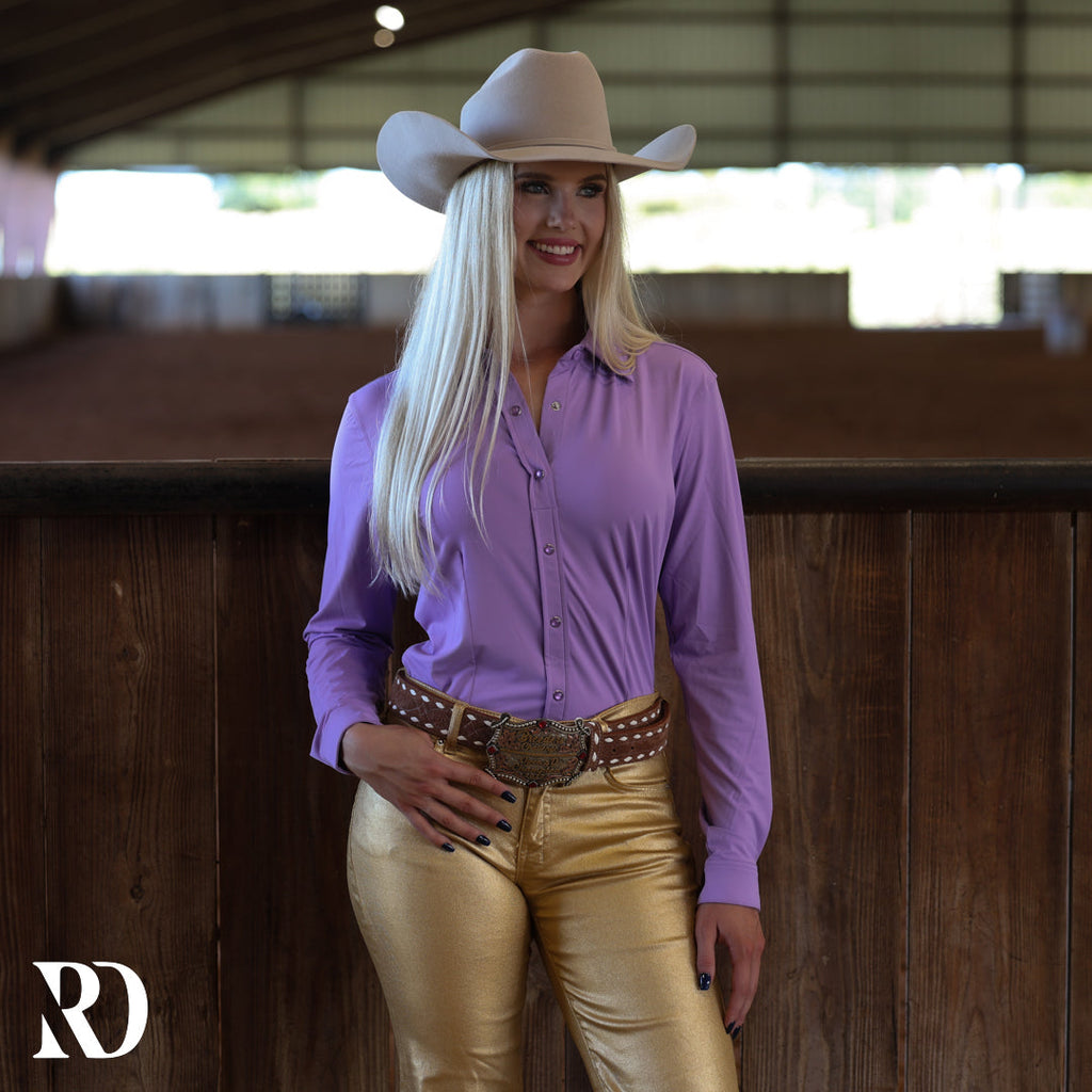 Lavender Solid Performance Rodeo Shirt — view 2