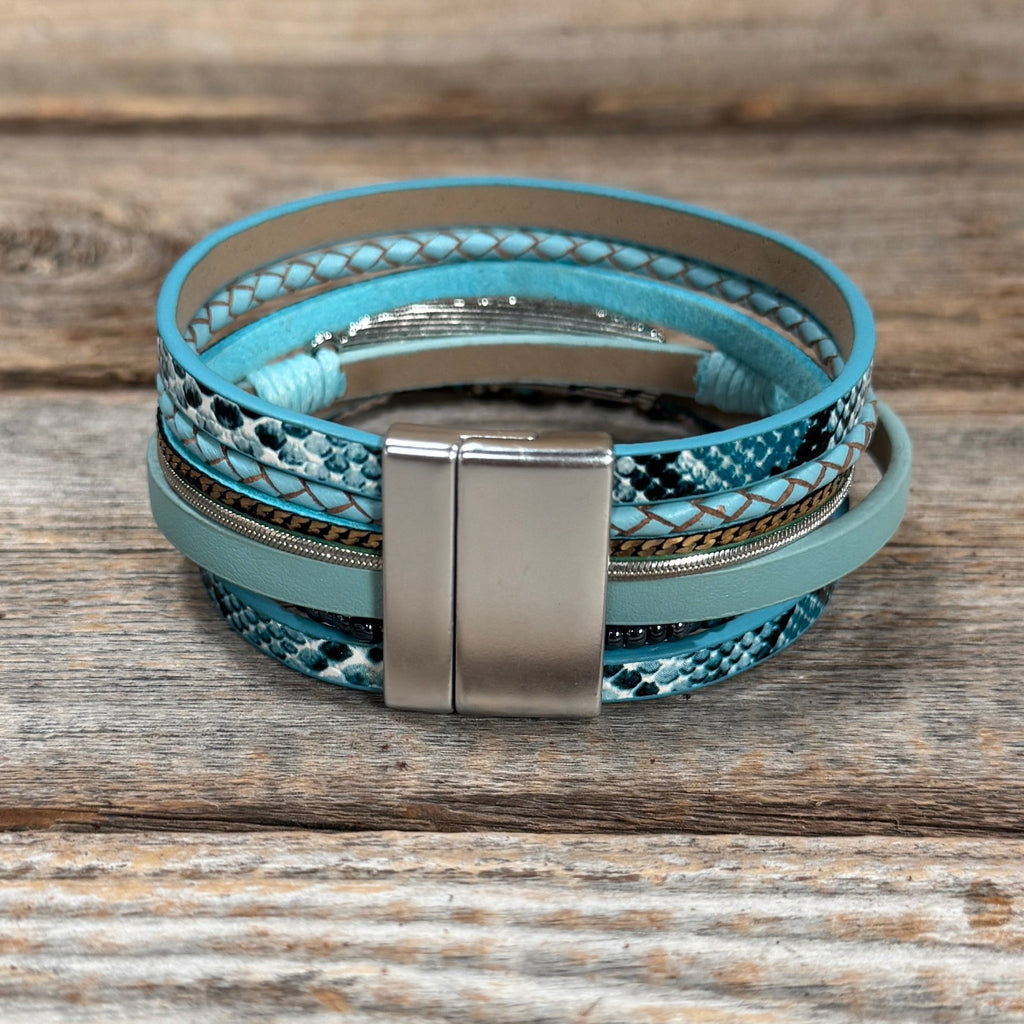 Blue Boho Multi Strand Wrap Bracelet