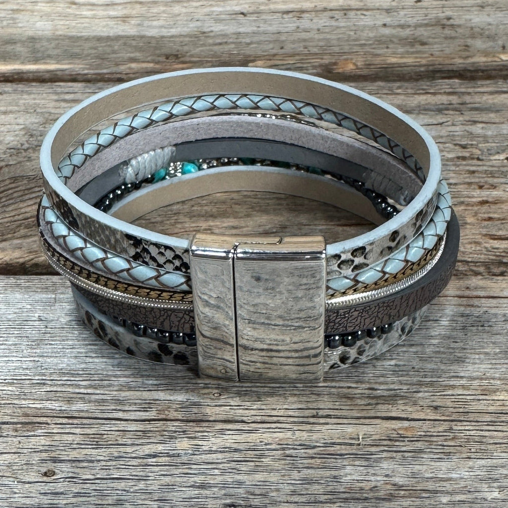 Silver Boho Multi Strand Wrap Bracelet