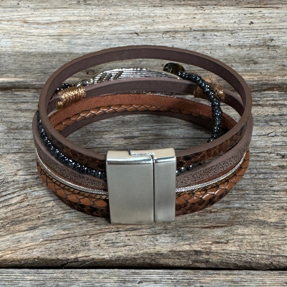 Russet Boho Multi Strand Wrap Bracelet