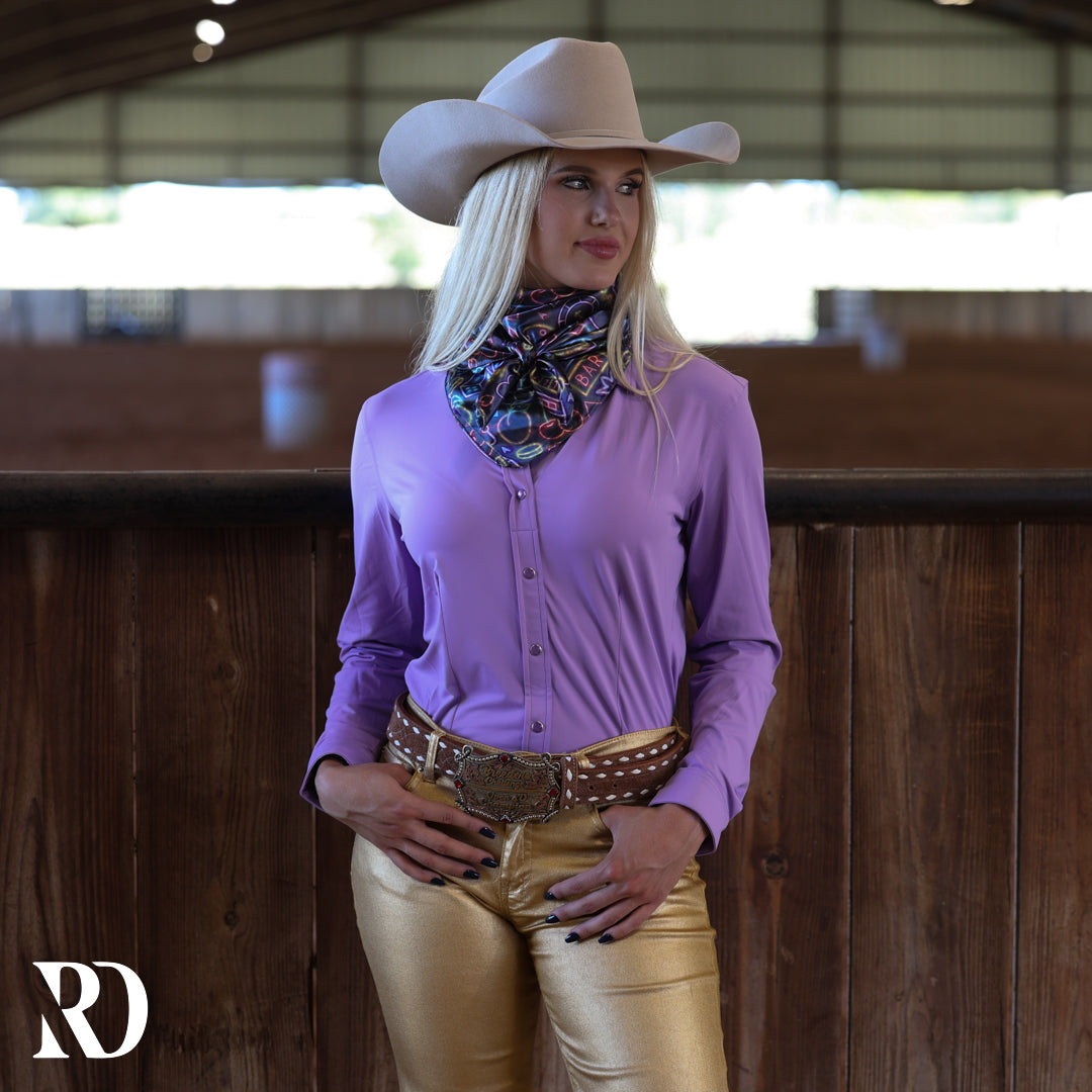 Lavender Solid Performance Rodeo Shirt — view 3