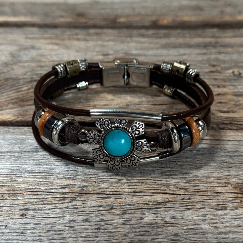 Western Flower Fashion Turquoise Bracelet