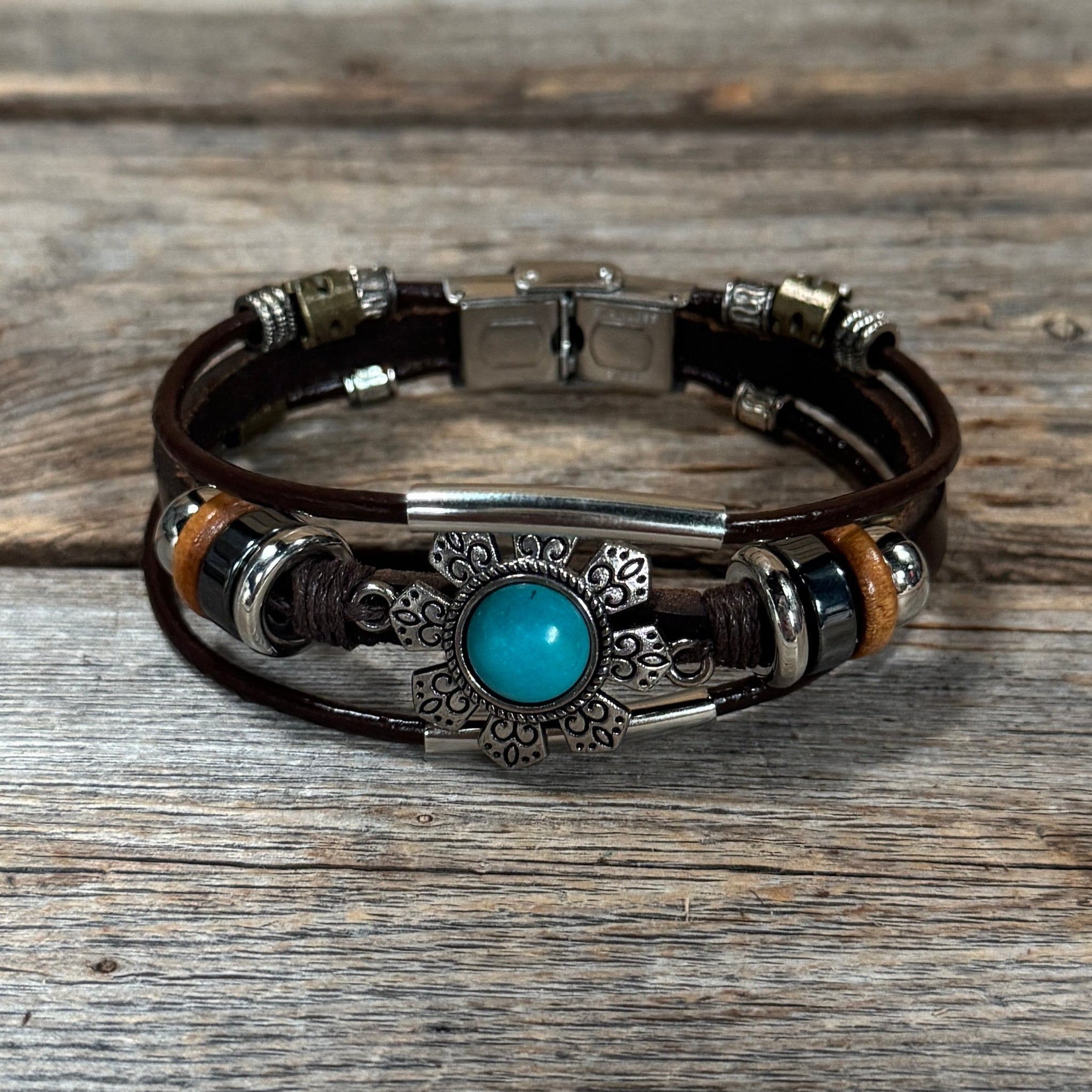 Western Flower Fashion Turquoise Bracelet