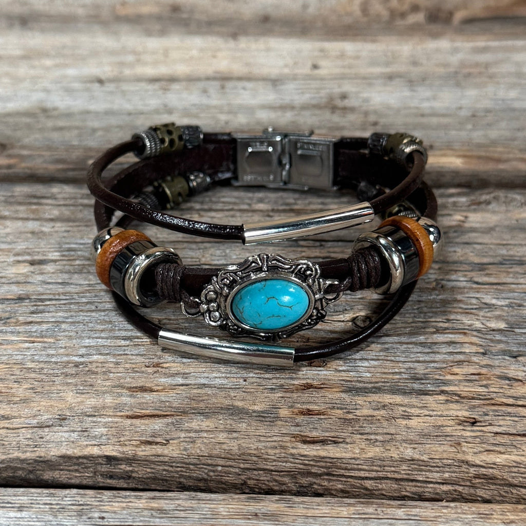 Western Oval Fashion Turquoise Bracelet
