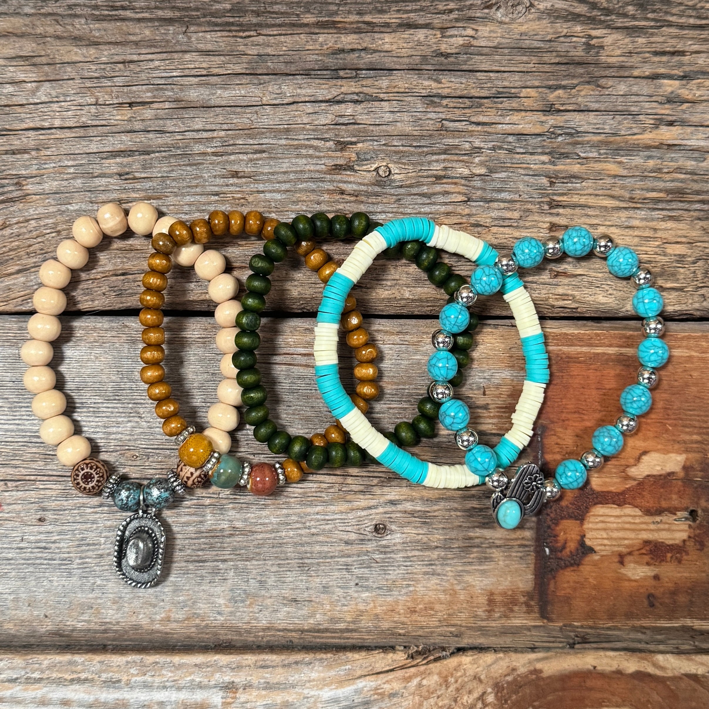 Cactus Fashion Turquoise Bracelet Stack