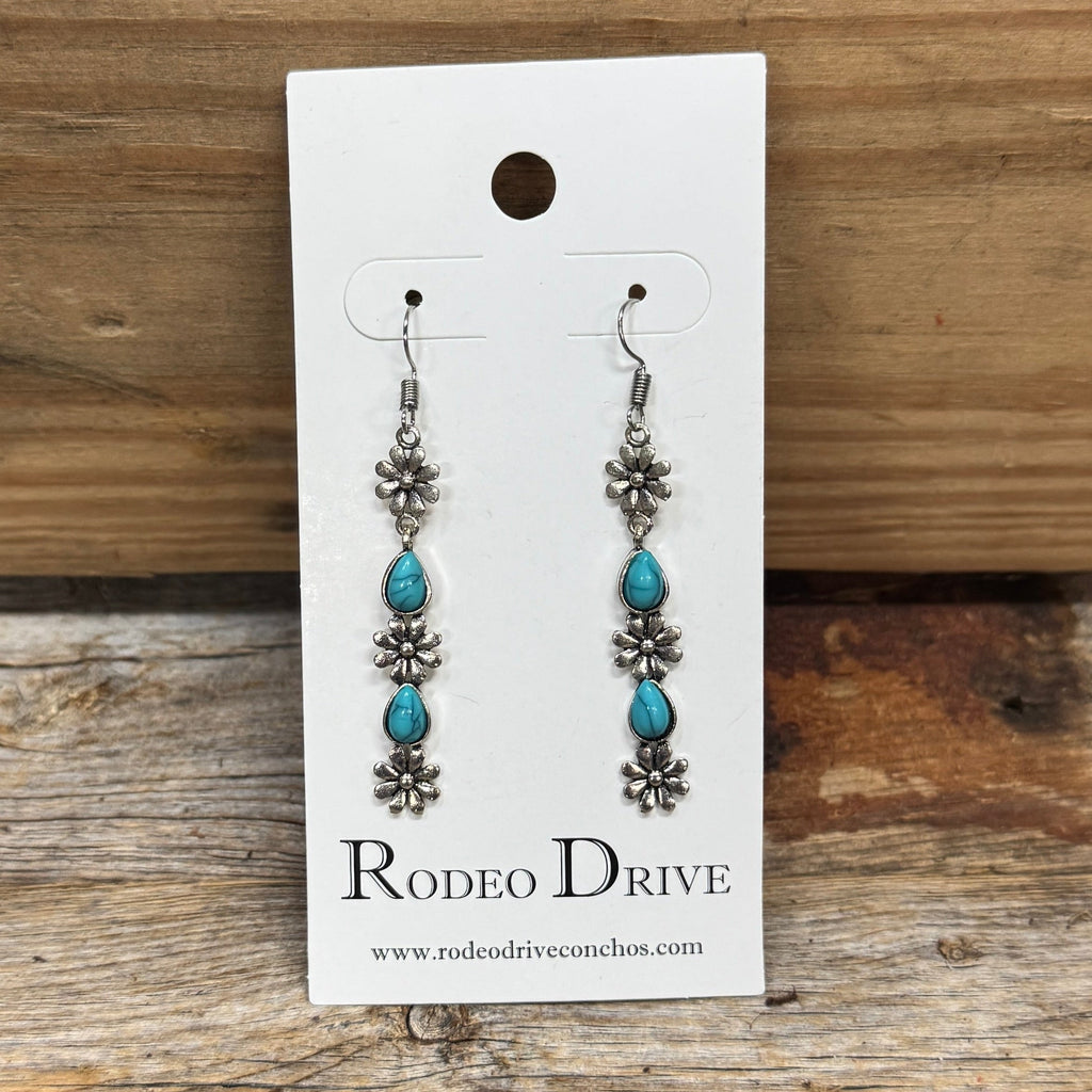 Floral Fashion Turquoise Dangle Earrings
