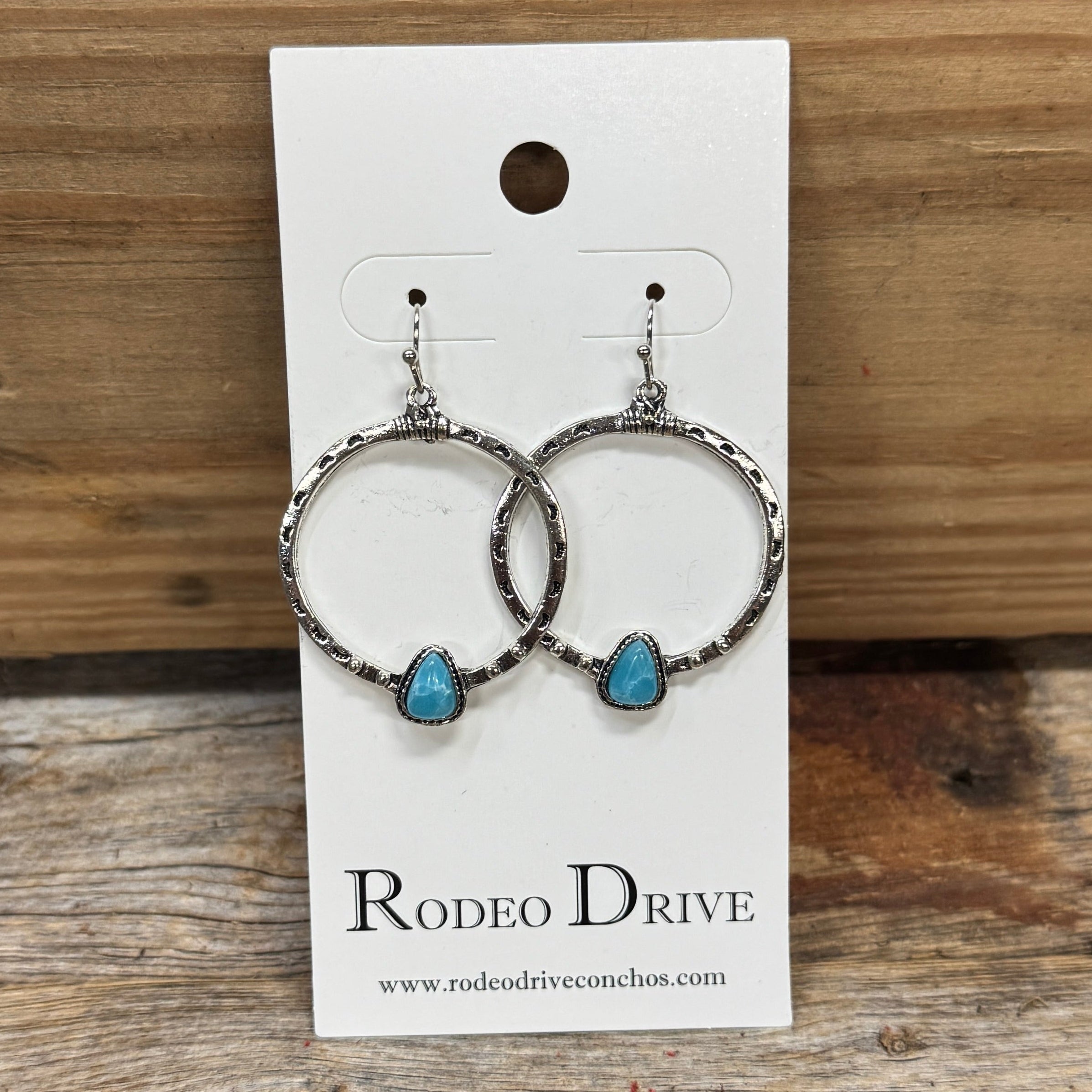 Triangle Fashion Turquoise Hoop Dangle Earrings