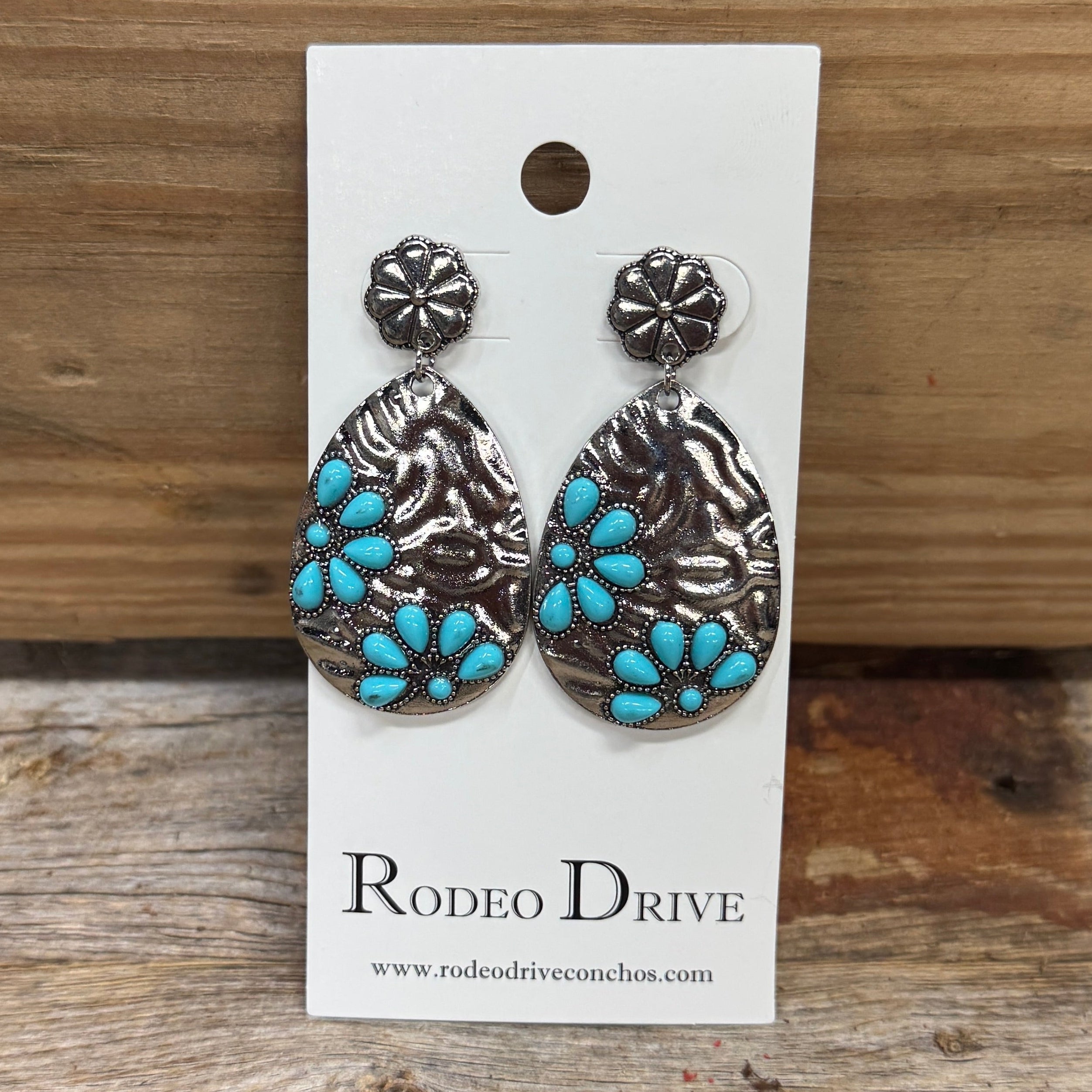 Fashion Turquoise Cluster Teardrop Earrings