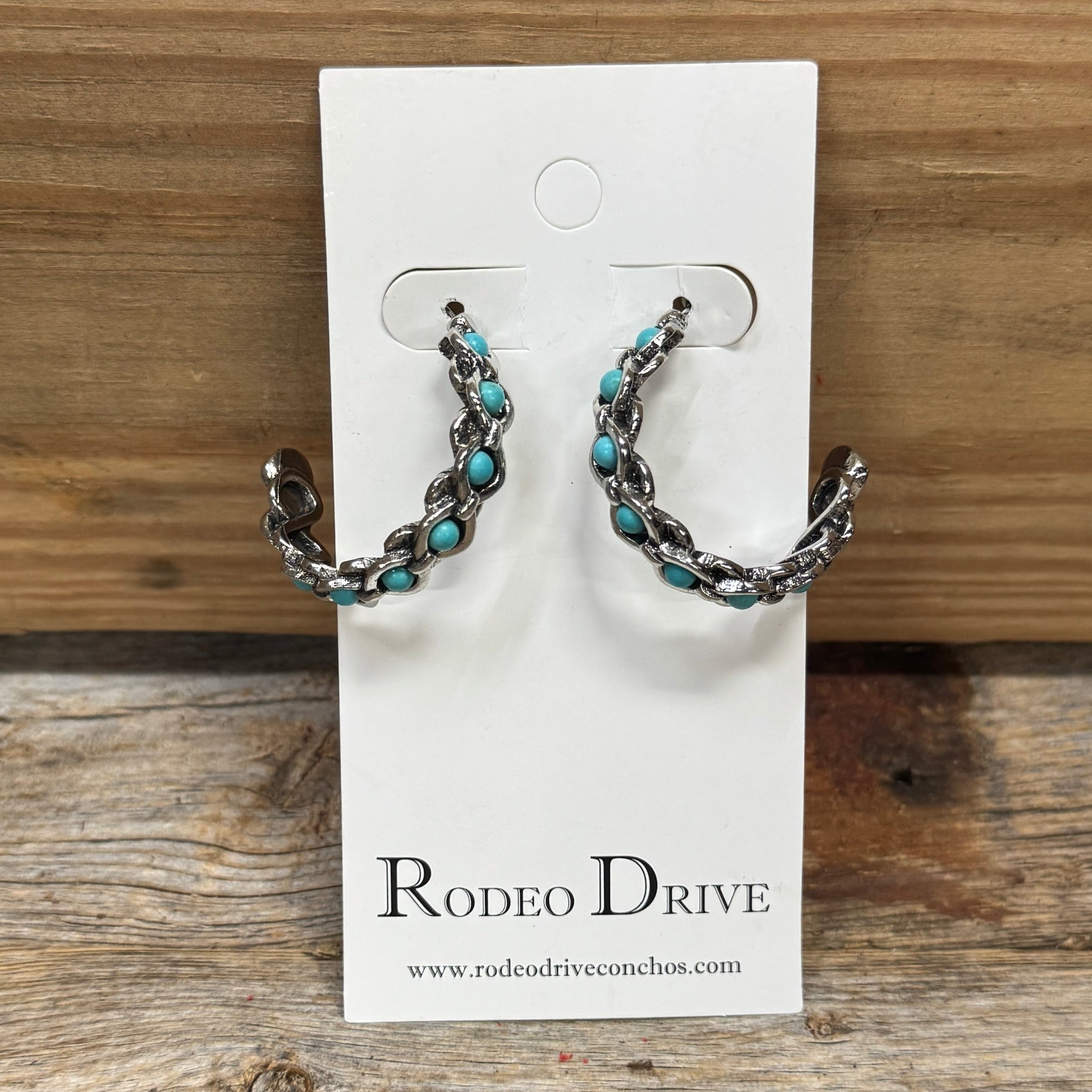 Fashion Turquoise Vine Hoop Earrings