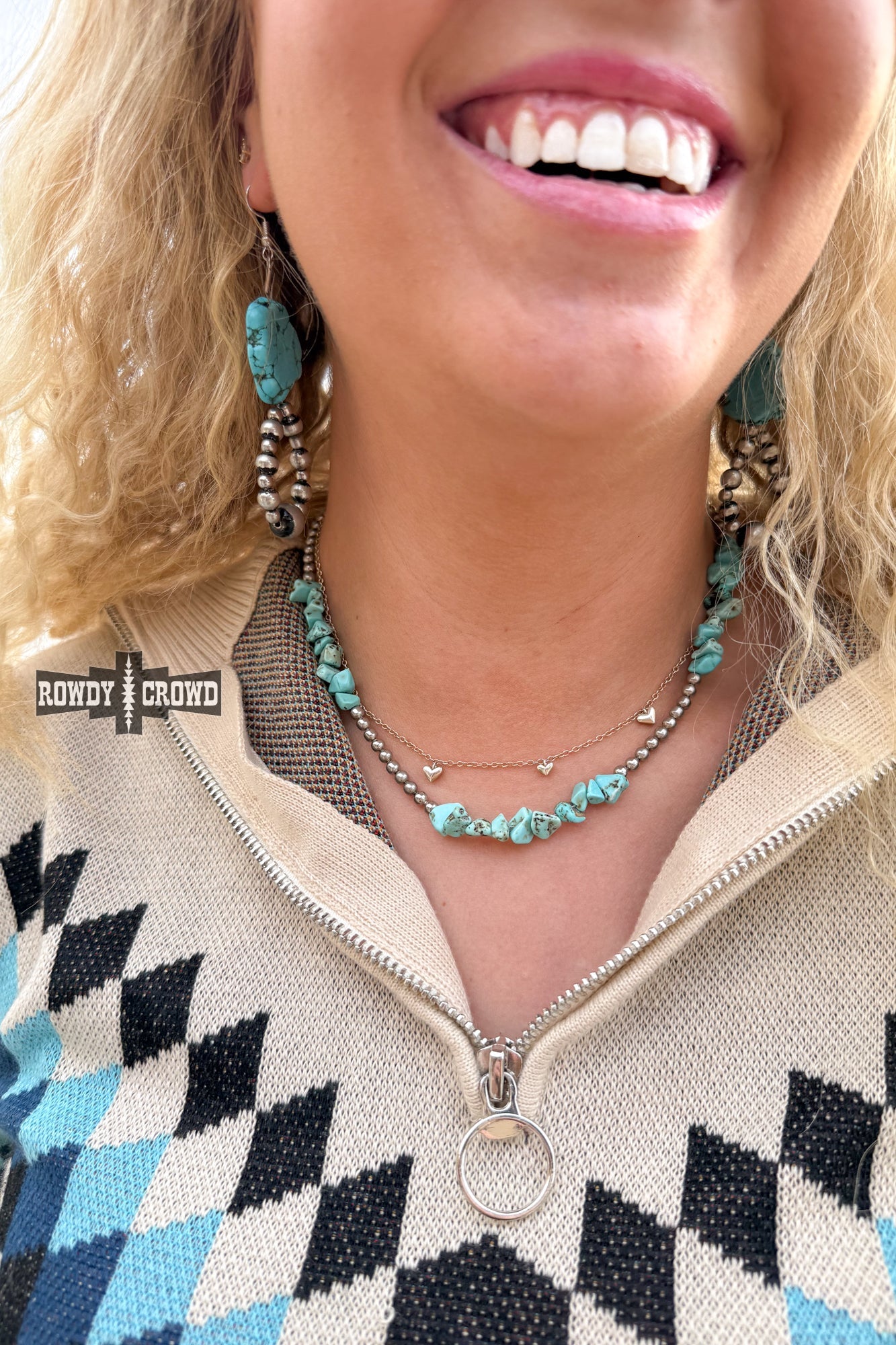DS Rockin' With Turquoise Necklace by Rowdy Crowd Clothing