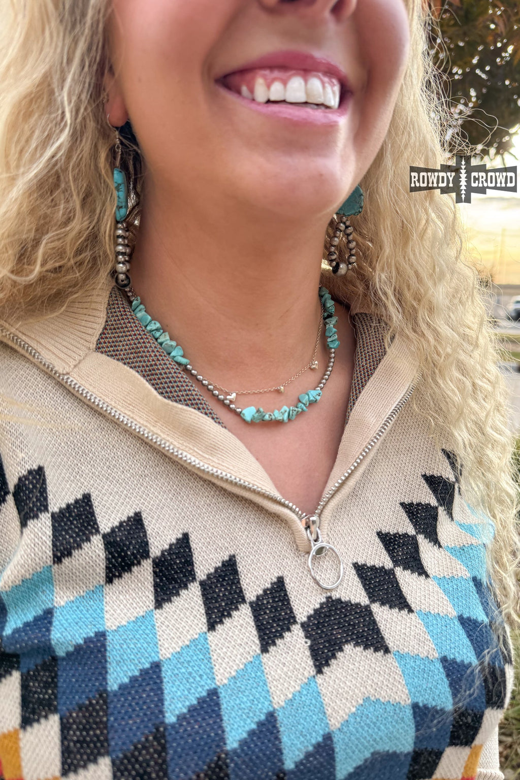 DS Rockin' With Turquoise Necklace by Rowdy Crowd Clothing - product image 3