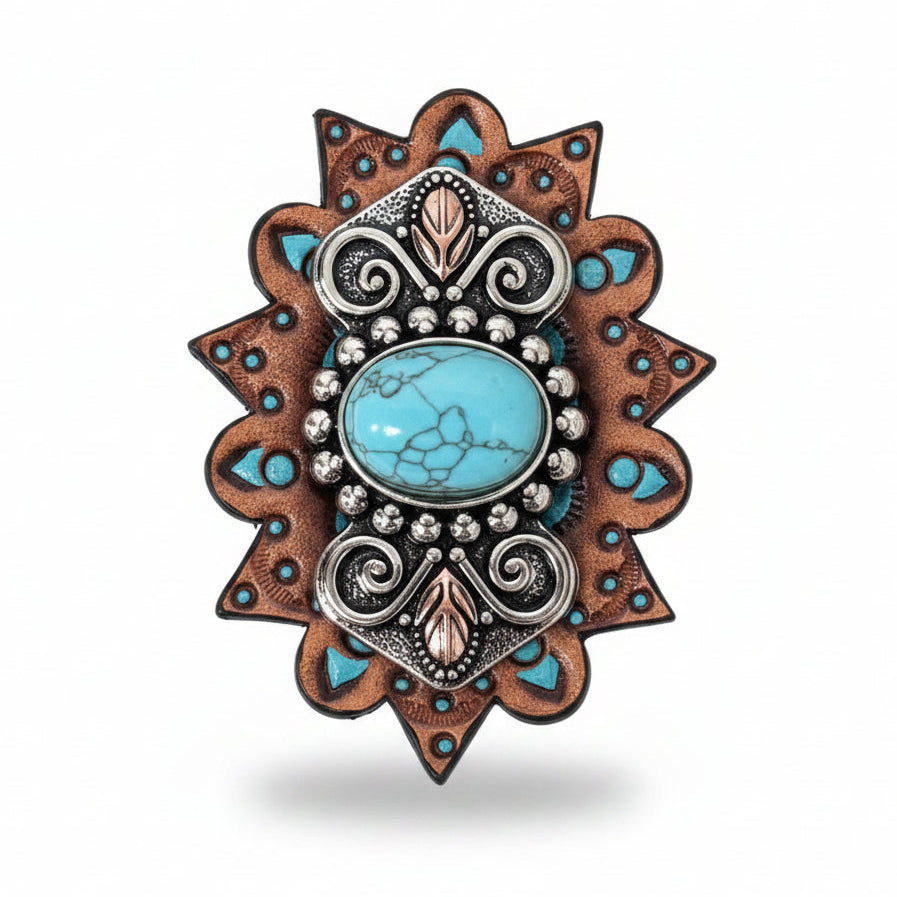 Antique Silver and Turquoise Bowtie W248 — view 8
