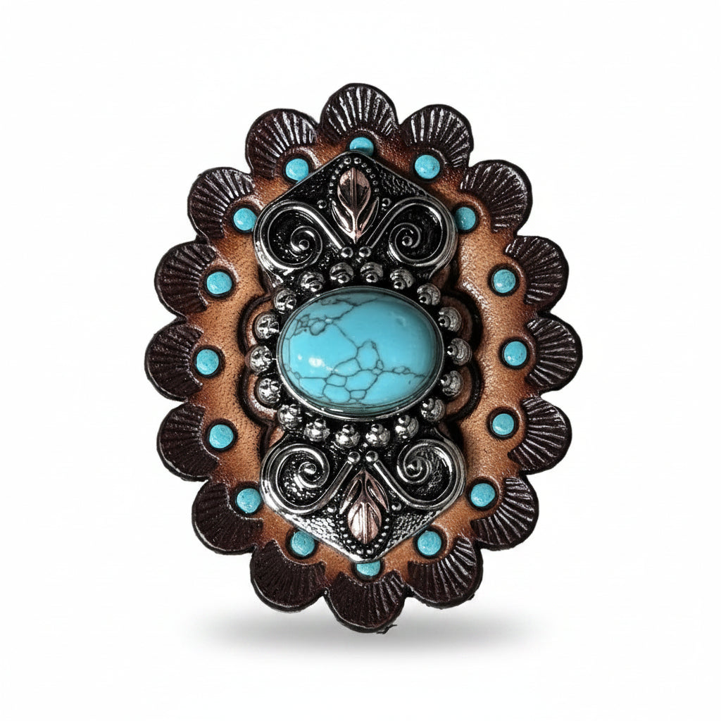 Antique Silver and Turquoise Bowtie W248 — view 6