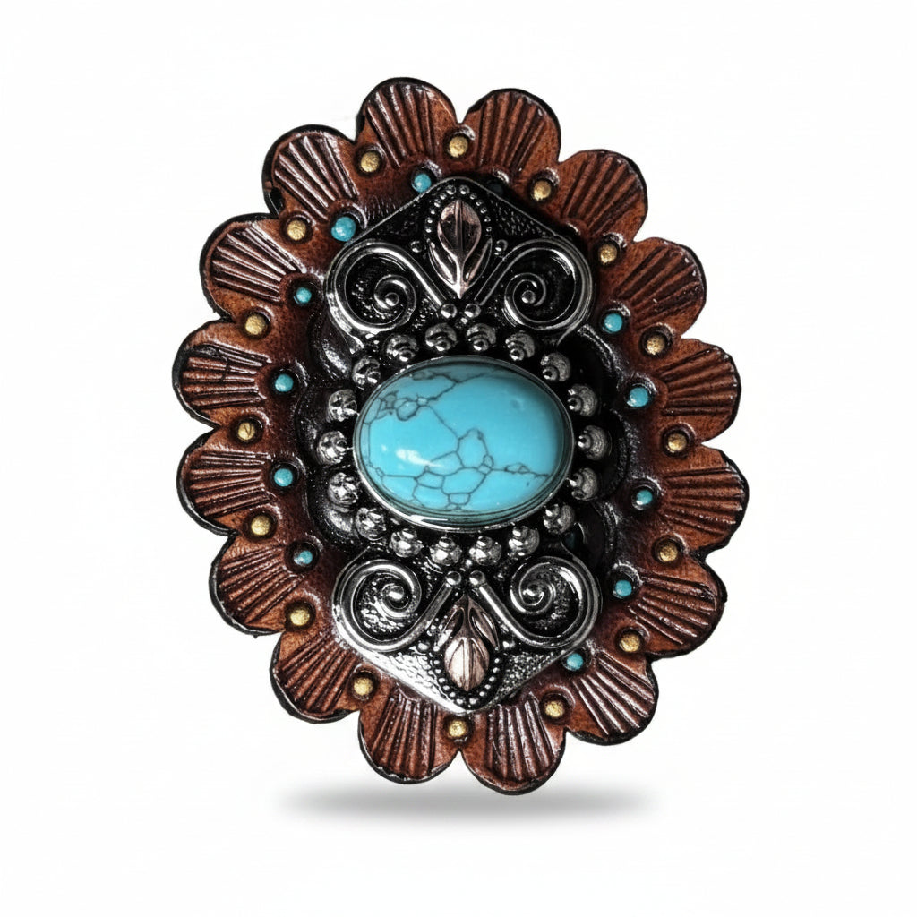 Antique Silver and Turquoise Bowtie W248 — view 7