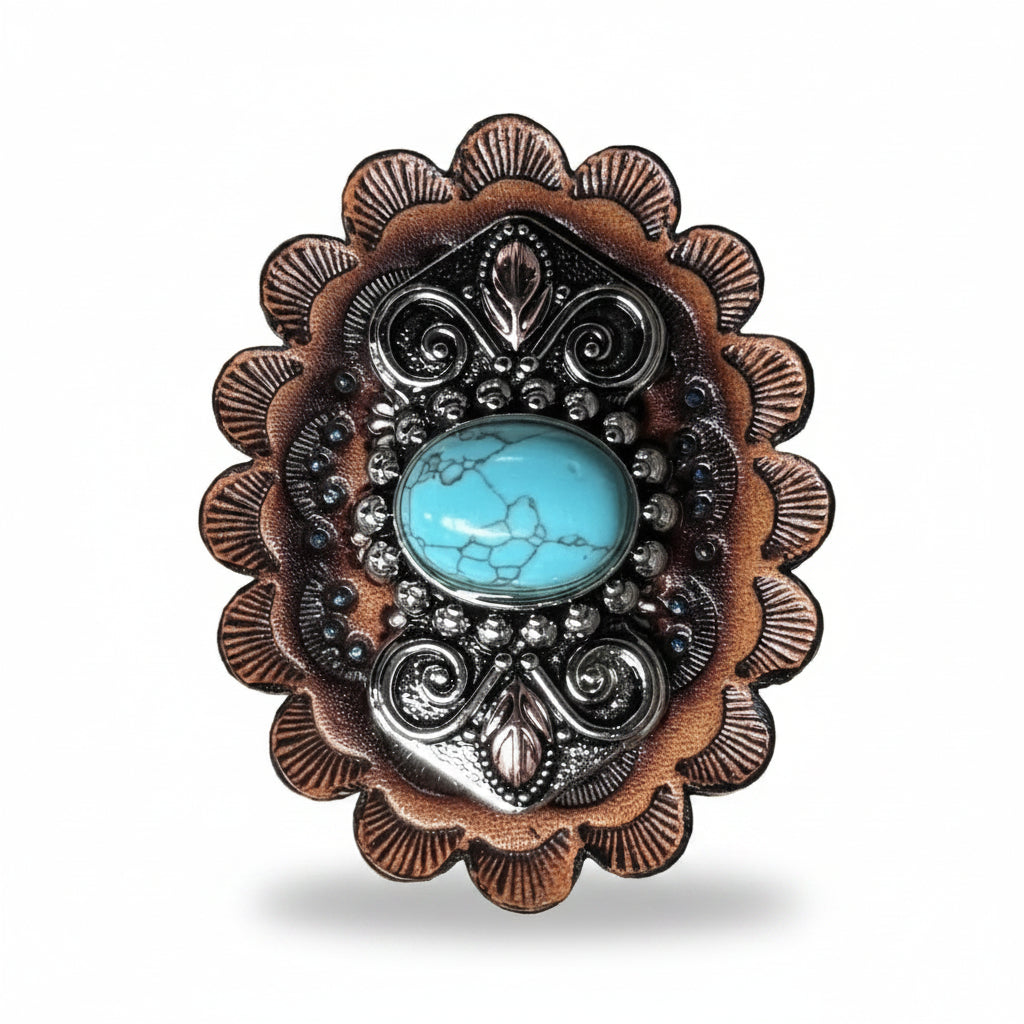 Antique Silver and Turquoise Bowtie W248 — view 5