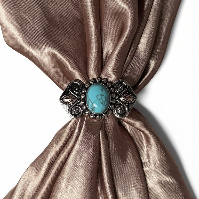 Antique Silver and Turquoise Bowtie W248 — view 9