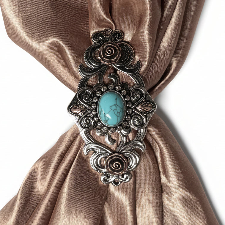 Antique Silver and Turquoise Bowtie W248 — view 11