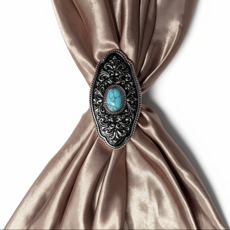 Oblong Antique Silver and Copper Turquoise Western Conchos W254 — view 8