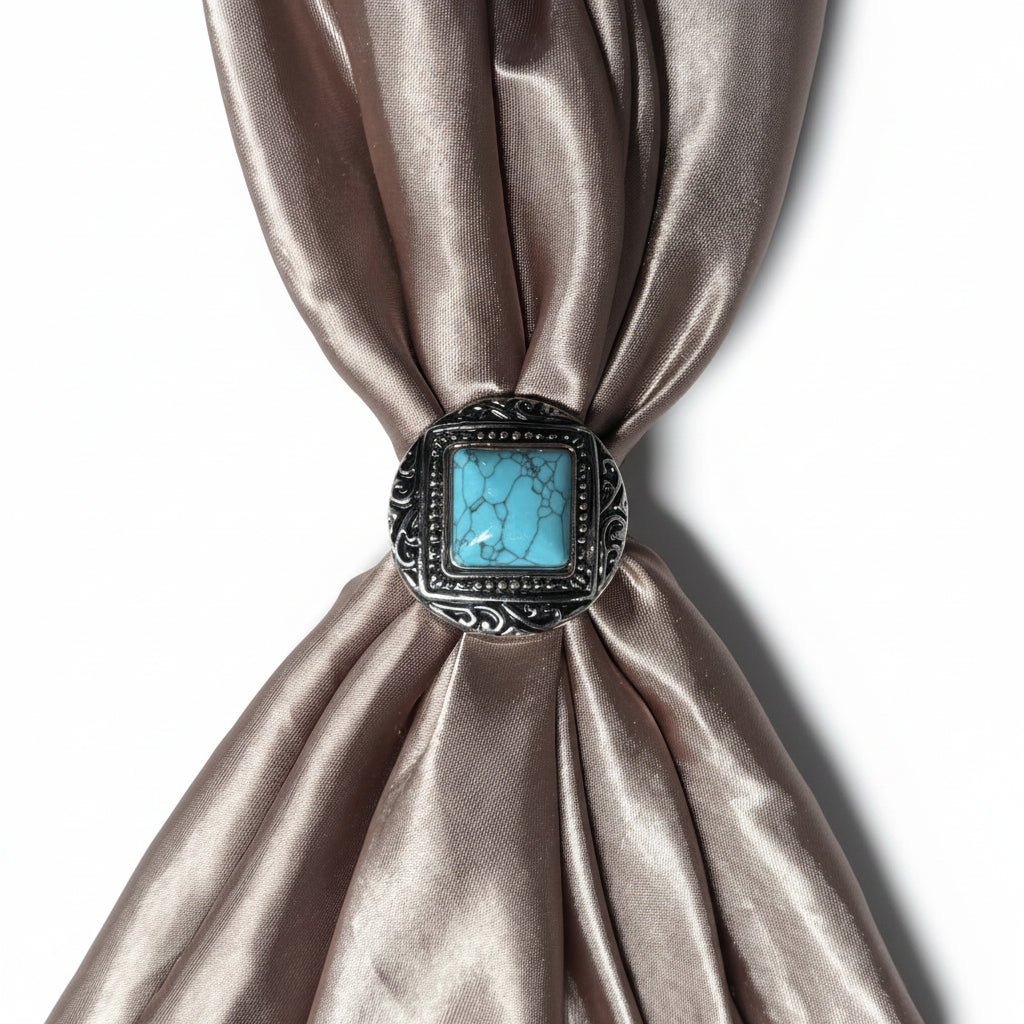 Antique Silver and Copper Dot Turquoise Concho W258 — view 7