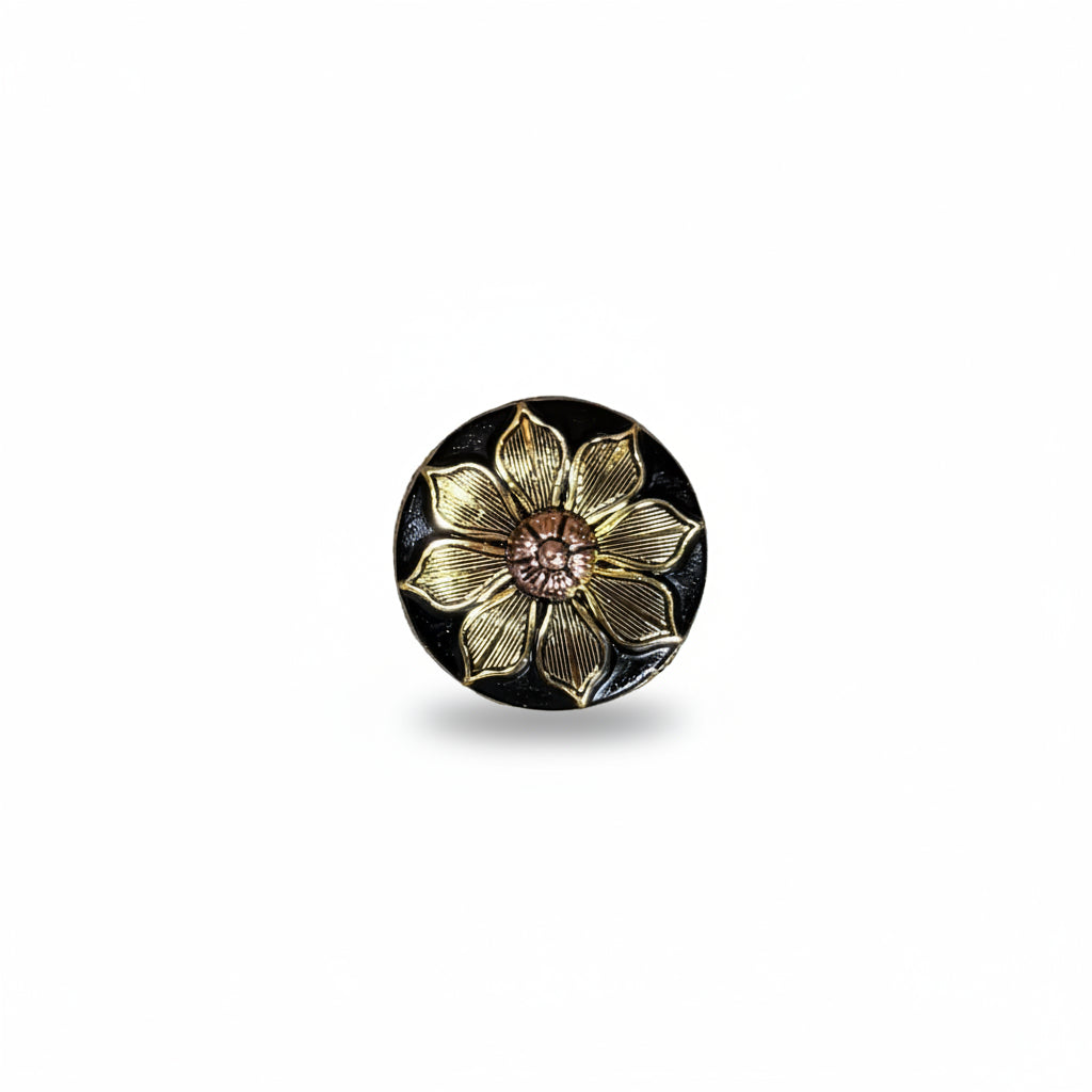 Black & Gold Sunflower Western Concho W125 — view 3