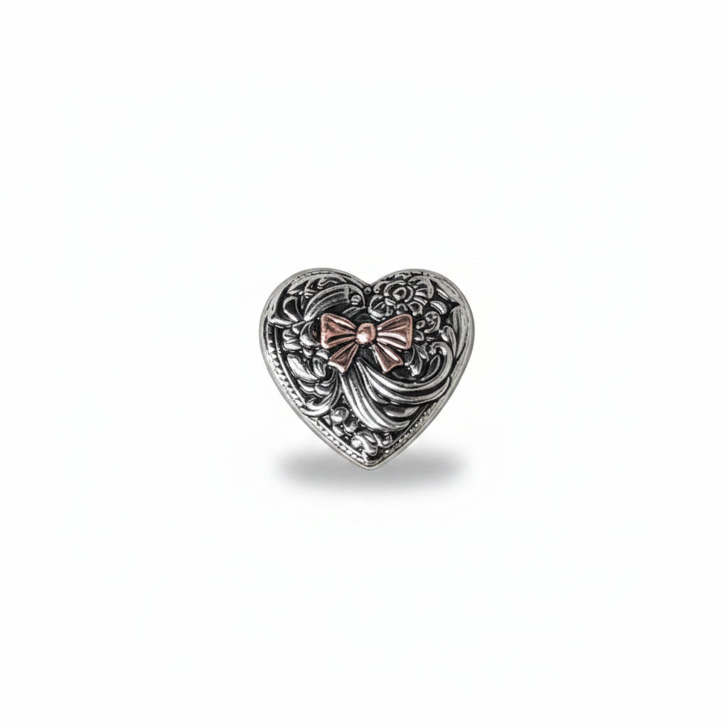 Antique Silver and Copper Heart Concho W263 — view 2