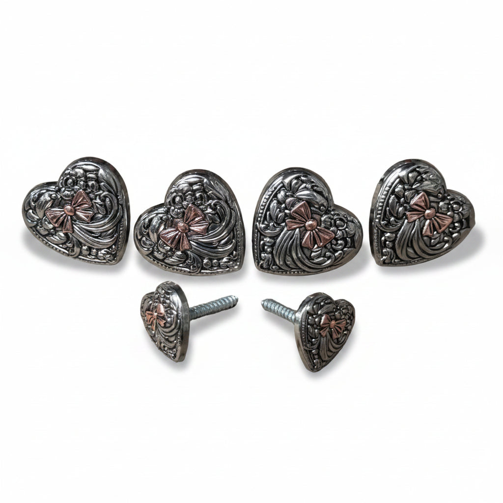 Antique Silver and Copper Heart Concho W263 — view 8