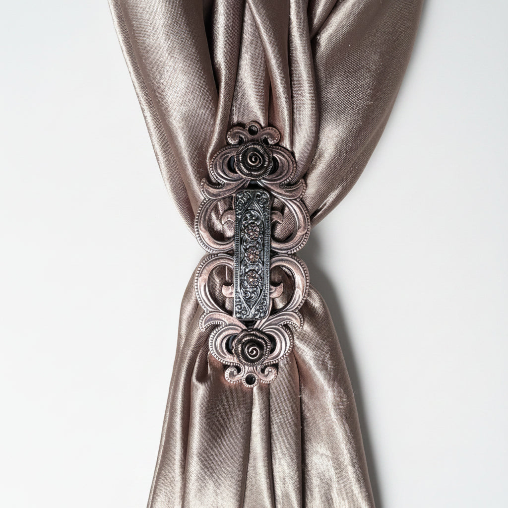 Antique Silver and Copper Flower Rectangle Concho #W268 — view 6