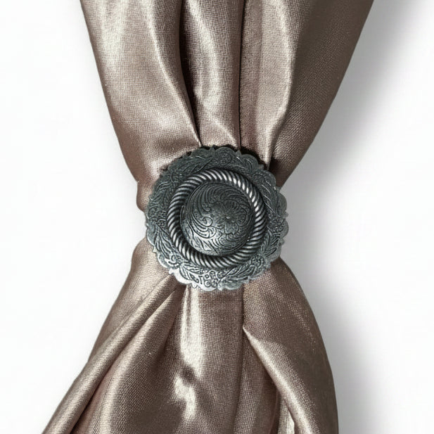 Antique Silver Round Western Concho W102 — view 7