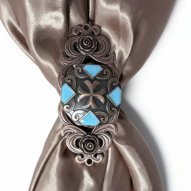 Copper Turquoise Western Concho W104 — view 7