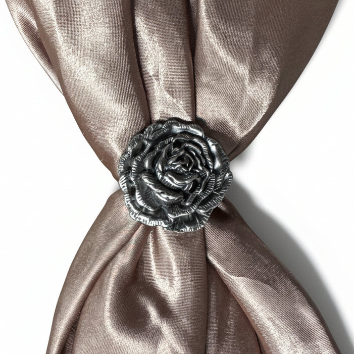 Antique Silver Rose Western Concho W108 — view 9