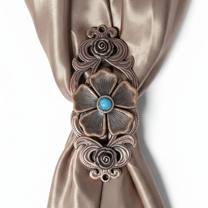 Copper Flower Turquoise Western Concho W111 — view 6